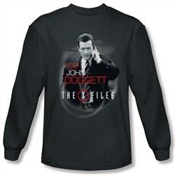 X-Files Shirt Doggett Long Sleeve Charcoal Tee T-Shirt