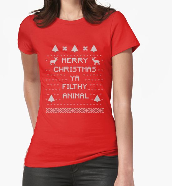 ‘Merry Christmas Ya Filthy Animal’ T-Shirt by Jayne Plant T-Shirt