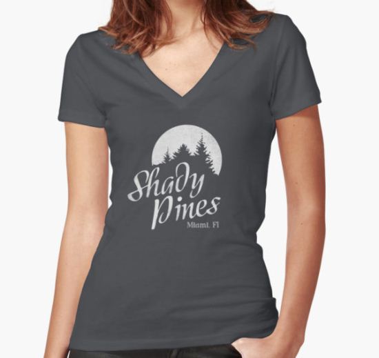 Golden Girls TV Show Fan Art - Shady Pines Women's Fitted V-Neck T-Shirt by pigknit T-Shirt