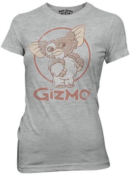 Gremlins Gizmo Distressed Image Heather Gray Juniors T-shirt