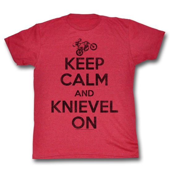 Evel Knievel Shirt Keep Calm Red T-Shirt