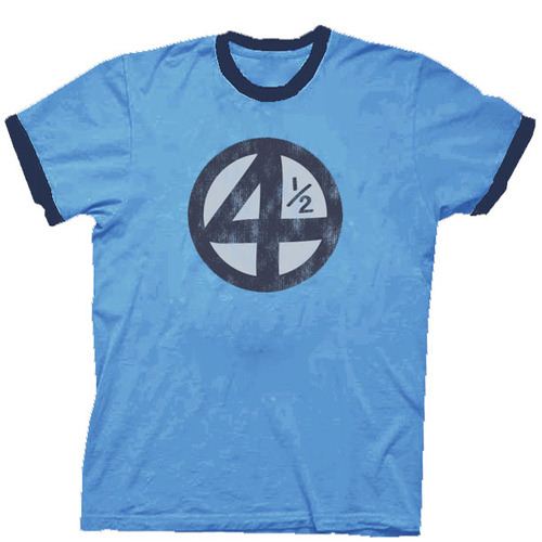 Fantastic Four 4.5 4 1/2 Scott Pilgrim Distressed Carolina Blue Adult T-shirt