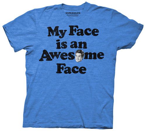 Workaholics Adam My Face is an Awesome Face Adult Heather Blue T-Shirt
