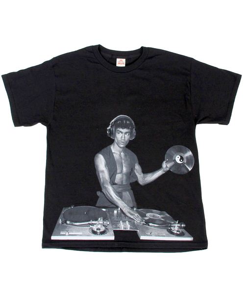 Bruce Lee DJ Adult Black T-Shirt