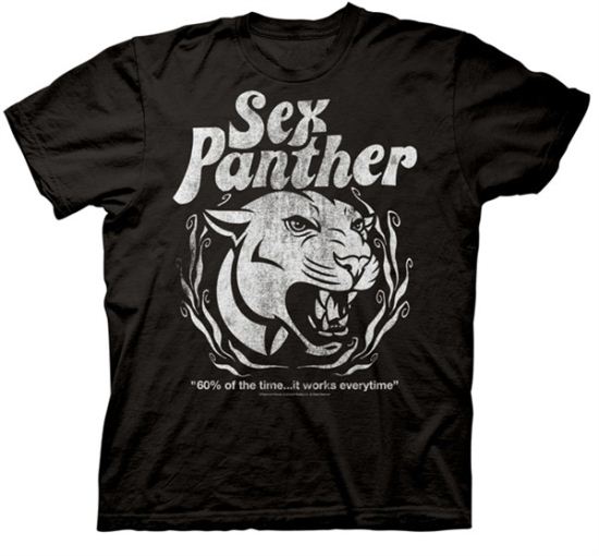 Anchorman T-shirt Movie Sex Panther Adult Black Tee Shirt
