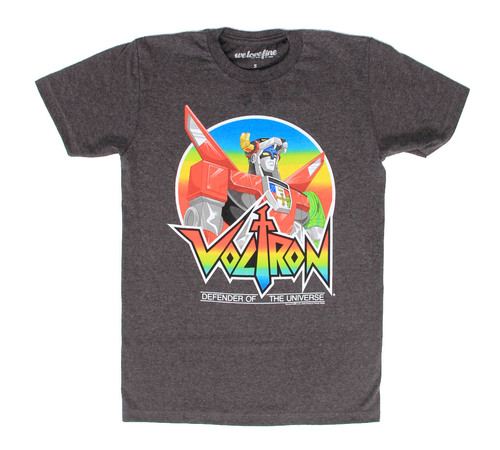 Voltron Defender of the Universe Adult Charcoal T-Shirt