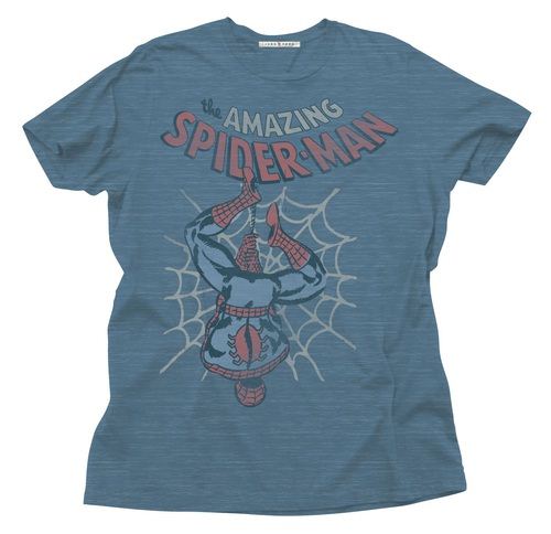 Junk Food Marvel The Amazing Spider-Man Adult Slate Blue T-Shirt