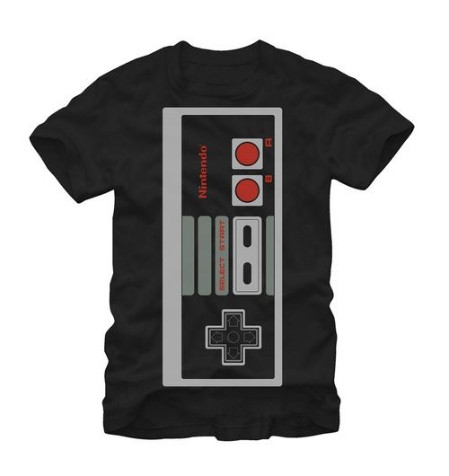 Nintendo Big Controller Adult Black T-Shirt