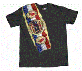 Rocky Balboa Championship Belt on Shoulder Adult Black T-shirt