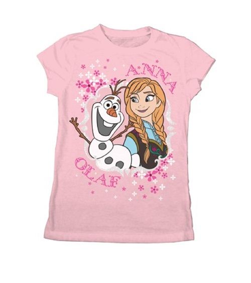 Disney Frozen Anna and Olaf Youth Light Pink T-Shirt