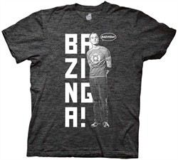 The Big Bang Theory Shirt Bazinga Charcoal T-Shirt