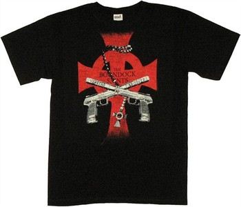 Boondock Saints Guns Red Cross T-Shirt