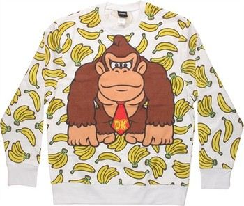 Nintendo Donkey Kong Bananas Jumble Dye Sublimated Sweatshirt