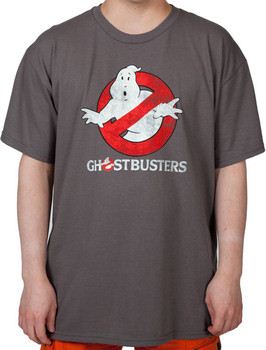 Charcoal Distressed Ghostbusters Logo Shirt
