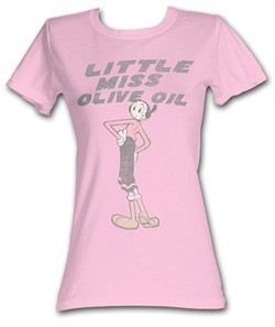 Popeye Juniors T shirt Little Miss Olive Oyl Pink Tee Shirt