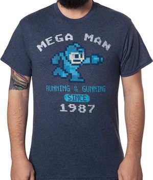 Mega Man Mega Pixel Capcom Video Game Adult T Shirt