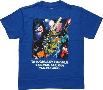 Phineas and Ferb Star Wars In a Galaxy Far Far Away Trio Youth T-Shirt
