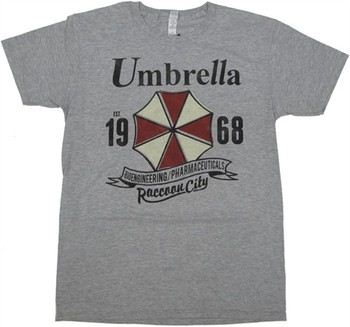 Resident Evil Horror Science Fiction Film Video Game Umbrella Adult T-Shirt Tee