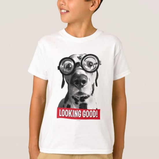 Funny Dalmatian Dog Wears Thick Glasses T-Shirt