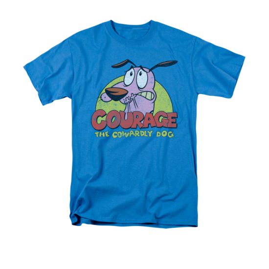Courage The Cowardly Dog Shirt Colorful Courage Adult Turquoise Tee T-Shirt