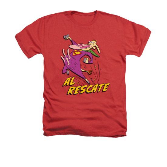 Cow & Chicken Shirt Al Rescate Adult Heather Red Tee T-Shirt