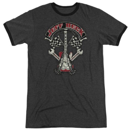 Jeff Beck Beckabilly Guitar Charcoal Ringer Shirt