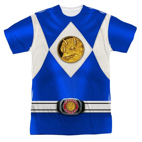 Power Rangers Shirt Blue Ranger Costume Sublimation Shirt