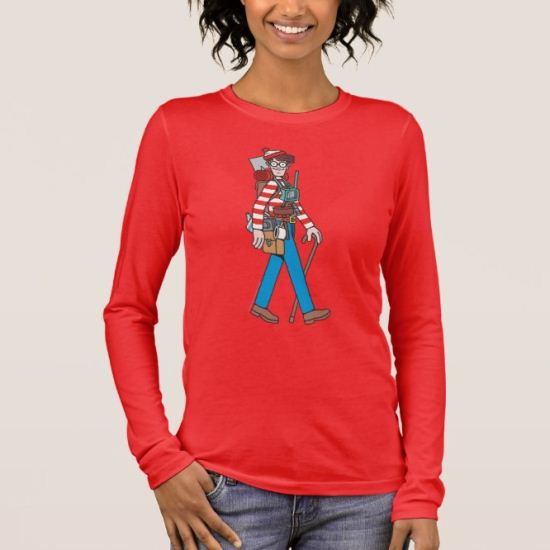 Where's Waldo with all his Equipment Long Sleeve T-Shirt
