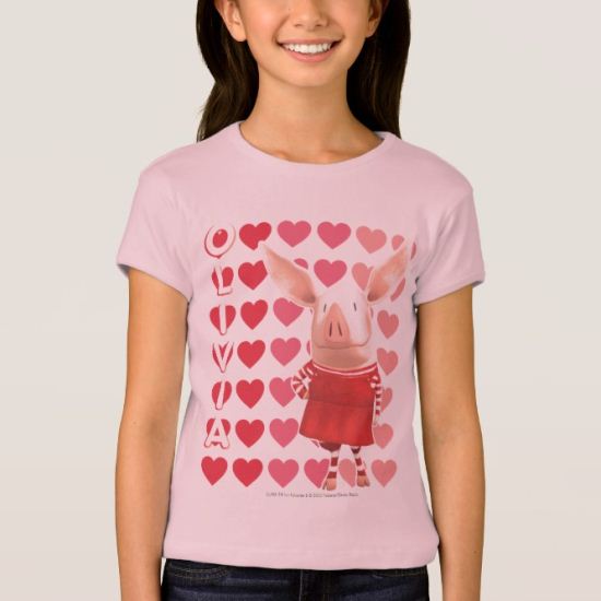 Olivia - Heart Background T-Shirt