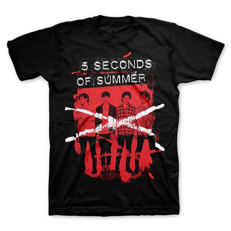 5 Seconds of Summer: Album Red Negative Black T-Shirt