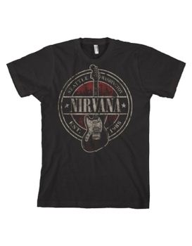 Nirvana Est 1988 Guitar Stamp Black Men's T-Shirt
