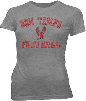 True Blood Bon Temps Football Heather Gray Juniors T-shirt