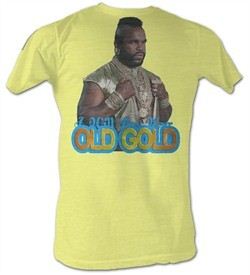 Mr. T T-Shirt Old Gold A-Team Adult Bright Yellow Tee Shirt