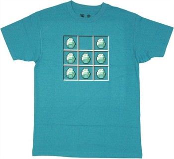 Minecraft Diamond Chestplate Crafting Recipe T-Shirt