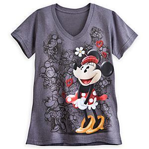 Minnie Mouse V-Neck Tee for Women