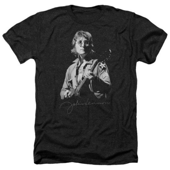 John Lennon Shirt Iconic Heather Black Tee T-Shirt