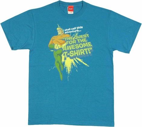 Authentic DC Comics Aquaman Classic Aqua Seahorse Sublimation Front Back T-shirt
