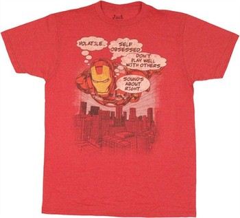Marvel Comics Iron Man Self Analysis T-Shirt Sheer