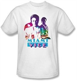 Miami Vice Kids T-shirt Crockett And Tubbs Youth White Tee Shirt