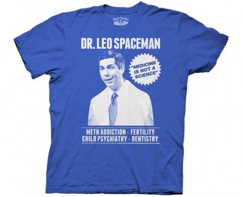 30 Rock Dr. Leo Spaceman Medicine Is Not A Science Adult Blue T-Shirt