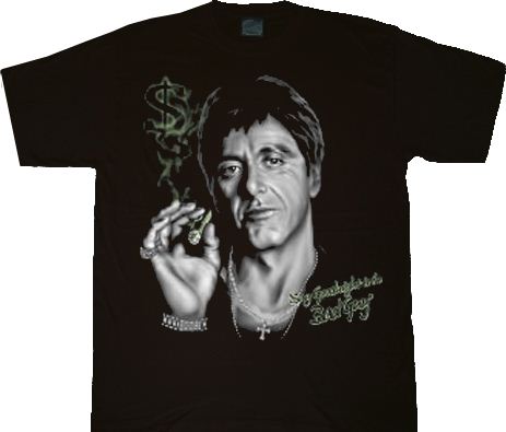 Scarface Say Godnight to the Bad Guy $ Black T-shirt