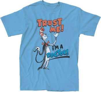 Dr. Seuss Trust Me I'm A Doctor Adult Sky Blue T-shirt