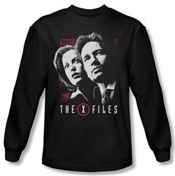 X-Files Shirt Mulder & Scully Long Sleeve Black Tee T-Shirt