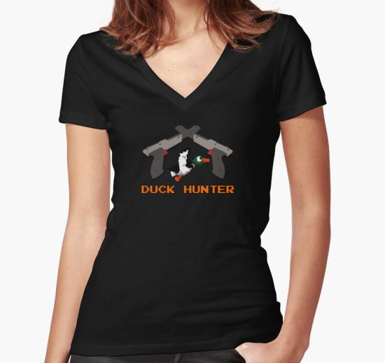 Duck Hunter Women's Fitted V-Neck T-Shirt by Kfurrow T-Shirt