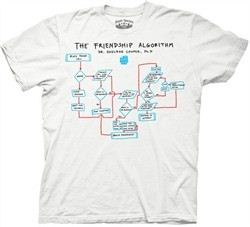 The Big Bang Theory T-shirt Friendship Algorithm Adult White Tee Shirt