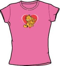 Garfield CUTE N'CUDDLY Juniors Size Fitted Girly T-shirt Tee Shirt