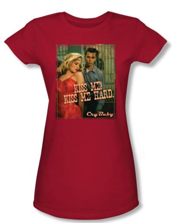 Cry Baby Juniors T-shirt Movie Kiss Me Red Tee Shirt