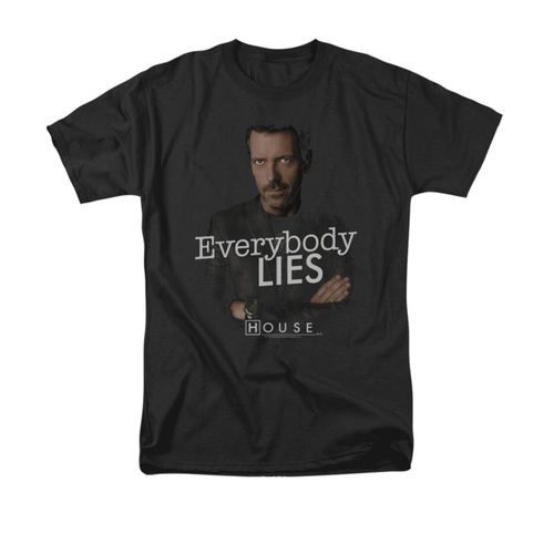 House Dr. House Everybody Lies Adult Black T-Shirt