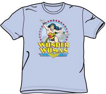 Wonder Woman T-shirt - Star Of Paradise Island Adult Light Blue Tee