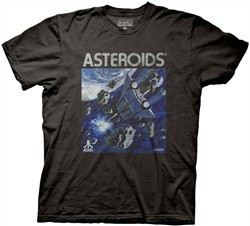 Atari Shirt Asteroids Adult Black Tee T-Shirt